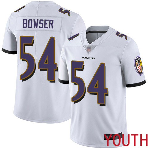 Baltimore Ravens Limited White Youth Tyus Bowser Road Jersey NFL Football #54 Vapor Untouchable